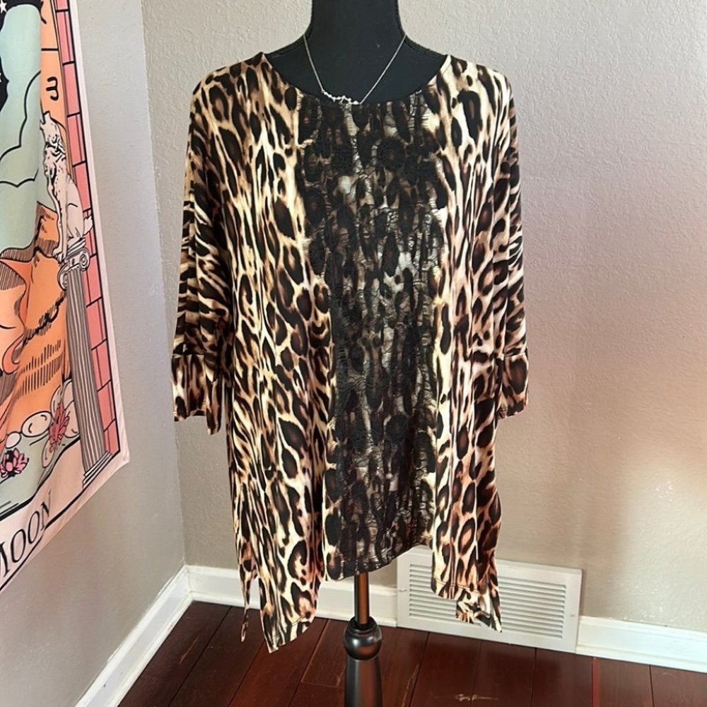 Chuck's Cheetah and Lace Blouse